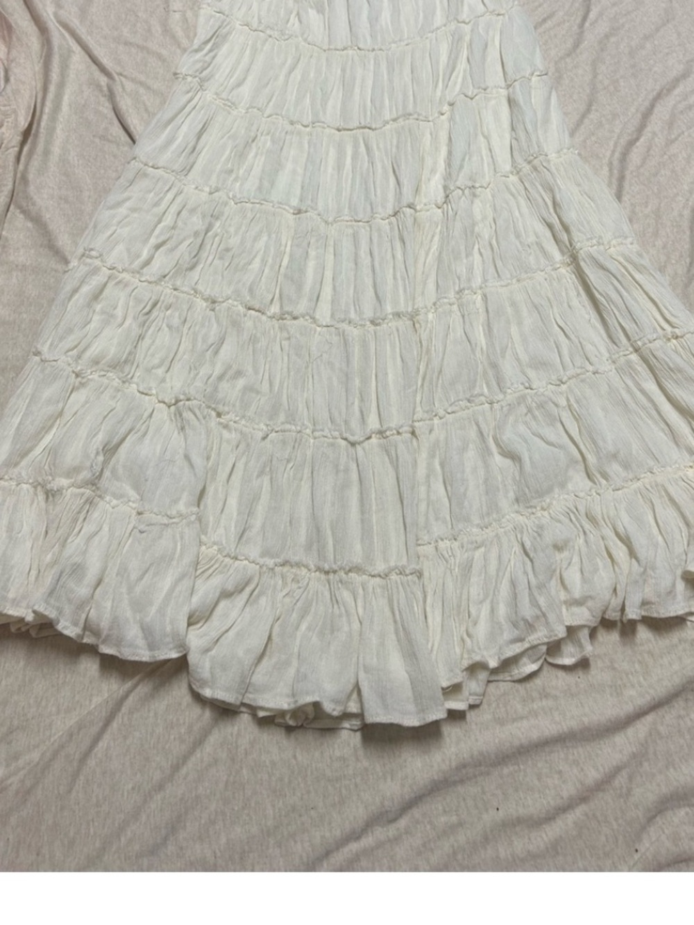 Denim & Supply Ralph Lauren Cream Tiered Maxi Skirt